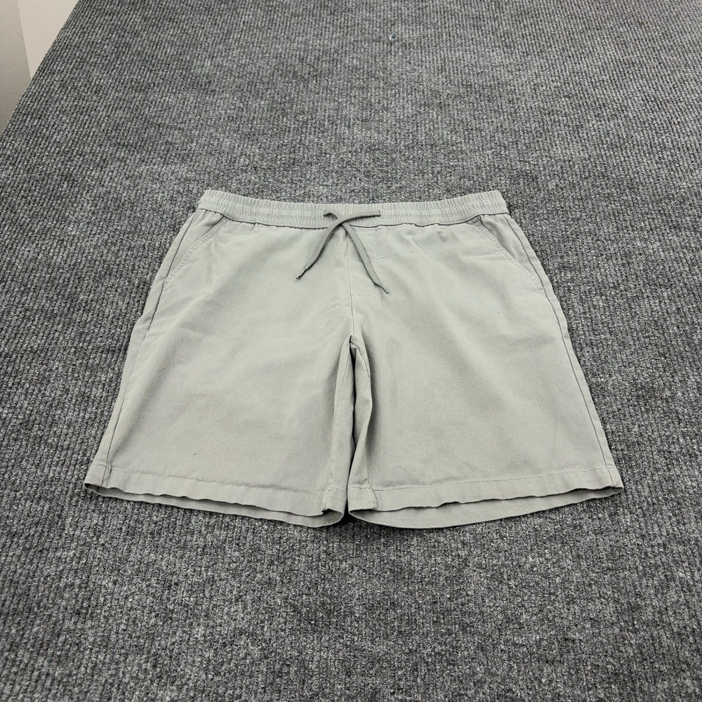 Smith & Mills Shorts Mens M Grey Cotton Twill Drawstring Elastic Waist Casual